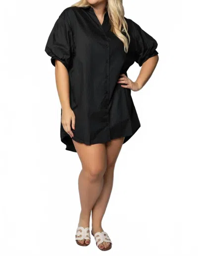 Geegee Poplin Tunic Shirtdress - Plus In Black