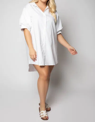 Geegee Poplin Tunic Shirtdress In White
