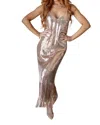 Geegee Posh Panache Sequin Slip Dress In Champagne In Pink