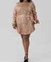 Geegee Sequin Mini Dress In Brown Sequin In Multi
