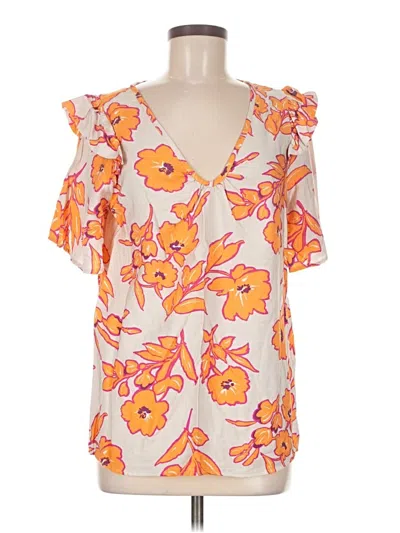 Pre-owned Geegee Short Sleeve Blouse In Orange