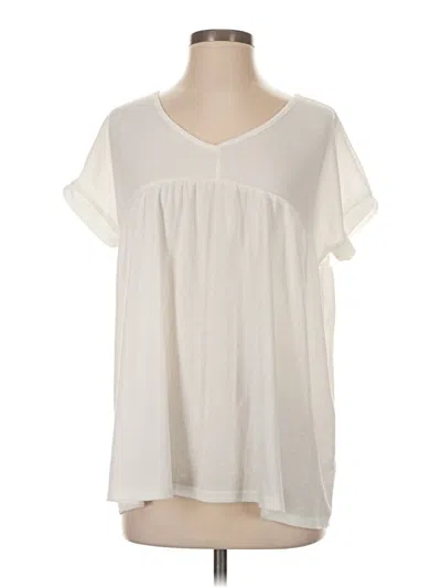 Pre-owned Geegee Short Sleeve Blouse In White