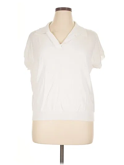 Pre-owned Geegee Short Sleeve Turtleneck In Ivory