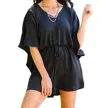 Geegee Sunset Boulevard Romper In Black In Black