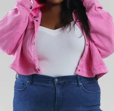 Geegee Twill Washed Hoodie Jacket In Washed Pink In Multi