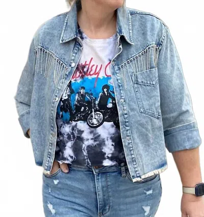 Geegee Women's Cropped Denim Jacket In Blue
