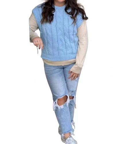 Geegee Women's Navida Cable Knit Sweater Vest In Blue