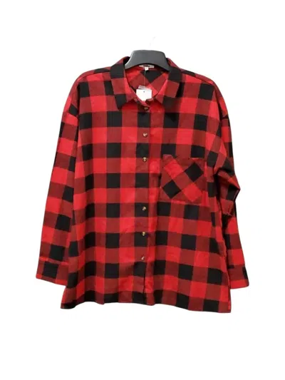 Geegee Women's Plaid Button Down Shirt In Red
