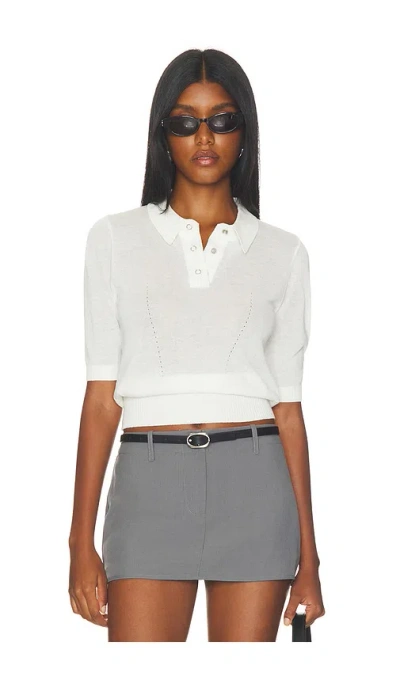 Geel Beatrice Knit Polo In White