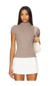 Geel Gem Cap Sleeve Top In Walnut