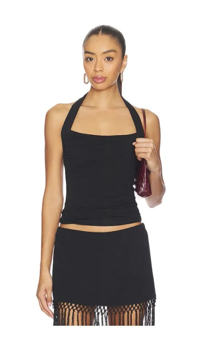 Geel Isabelle Halter Top In Black