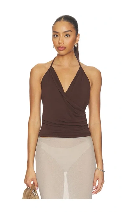 Geel Julian Halter Top In Brown