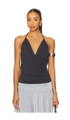 Geel Julian Halter Top In Black