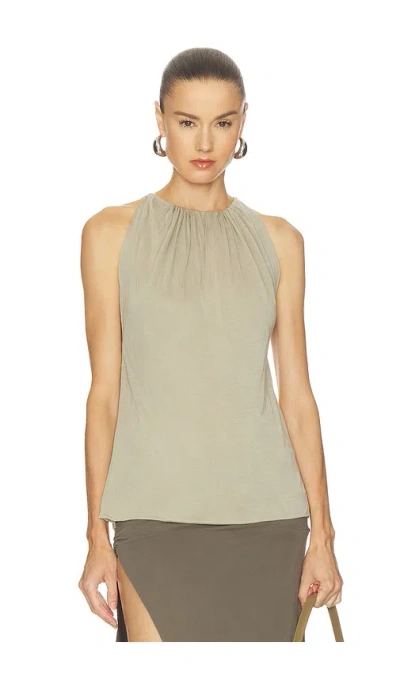 Geel Perla Top In Khaki