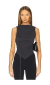 Geel Portia Top In 黑色