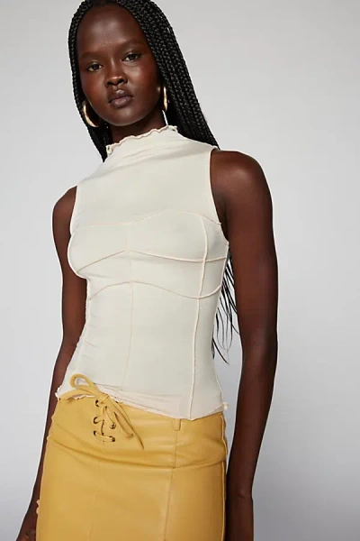 Geel Rio Mock Neck Top In Ivory, Women's At Urban Outfitters