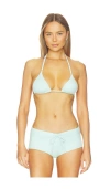 Geel Triangle Bikini Top In Blue