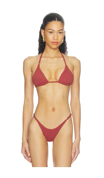 Geel Triangle Bikini Top In Brown