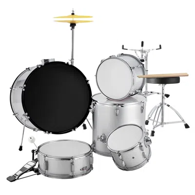 Geeni Adult Drum Set, 5-piece, 22 Inches Complete Full Size Drum Kit With Bass Toms Snare Floor Drum Adjus