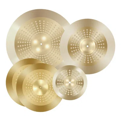 Geeni Cymbal Pack, 4 Pieces Cymbals For Drum Set, Alloy Cymbals Drum Set Includes 14-inch Hi-hats, 16-inch