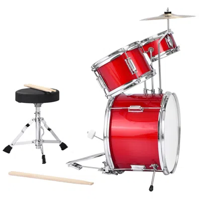 Geeni Kids Drum Set, 3-piece 14 In Junior Drum Sets, Beginner Drums Set With Adjustable Throne, Cymbal & T