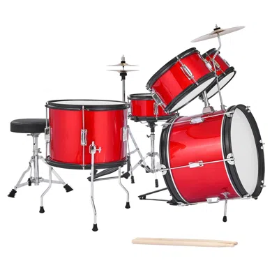 Geeni Kids Drum Set, 5-piece 16 In Junior Drum Sets, Beginner Drums Set With Adjustable Throne, Cymbal & T