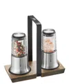Gefu Stainless Steel With Ceramic Grinder Satin Finish Small Salt And Pepper Mill Set In Silver