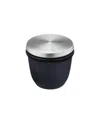 Gefu Stoneware And Stainless Steel Salt And Spice Pot In Black