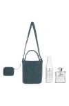 Geir Ness Laila Odda Blue Faux Suede Bag Set $180 Value In No Color