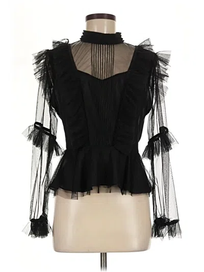 Pre-owned Geisha Designs Long Sleeve Blouse In Black