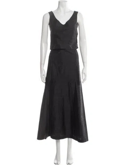Pre-owned Geisha Designs Silk Skirt Suit In Black
