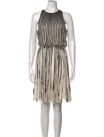 Pre-owned Geisha Designs Striped Mini Dress In Neutrals