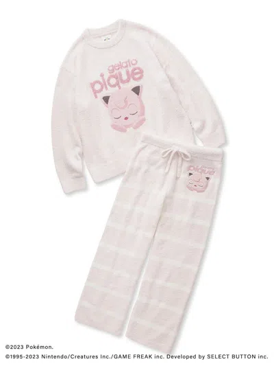 Pre-owned Gelato Pique Pajamas Jigglypuff Baby Moco Jacquard Pullover & Long Pants Set In Black