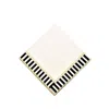 Geliving Black / Gold / White Chekered Cloth Napkins - Black & White Embroidered White Linen Napkin Set Of Tw In Multi
