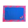 Geliving Blue / Pink Pink Zebra Pattern Navy Linen Placemat Set Of Two In Multi