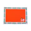 Geliving Elephant Pattern Orange Linen Placemat Set Of Two In Orange