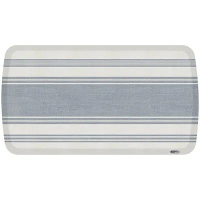 Gelpro Elite Gel + Foam French Bistro Stripe  Anti-fatigue Kitchen Mat In Blue