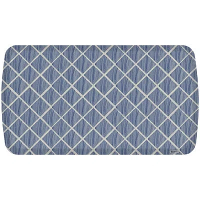 Gelpro Elite Striped Trellis Anti-fatigue Kitchen Floor Mat In Blue