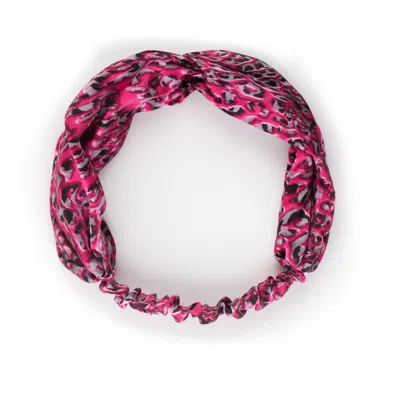Gelso Milano Women's Red Animalier 100% Silk Hairband In Pink