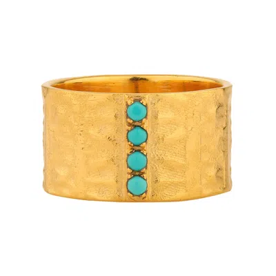 Gem Bazaar Jewellery Women's Blue Buttoned Up Ring