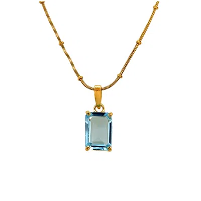 Gem Bazaar Jewellery Women's Blue / Gold Blue Sky Pendant & Chain In Multi