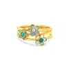 Gem Bazaar Jewellery Women's Blue / Gold / Green Fleury Three Band Ring