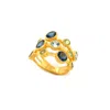 Gem Bazaar Jewellery Women's Blue / Gold / Green The Juliet Ring