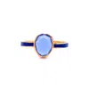 Gem Bazaar Jewellery Women's Blue / Gold Tutti Frutti Navy Ring