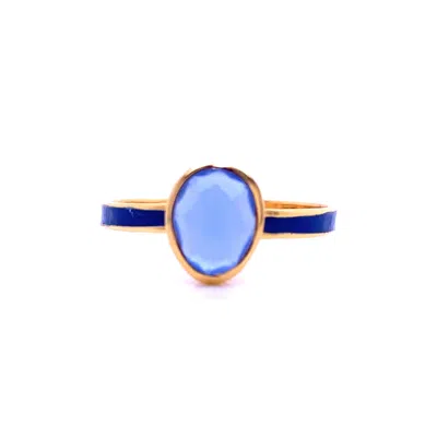 Gem Bazaar Jewellery Women's Blue / Gold Tutti Frutti Navy Ring
