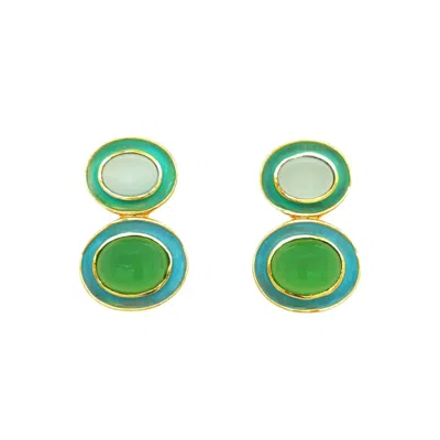 Gem Bazaar Jewellery Women's Blue / Green / Gold Chrysophrase Bon Bons