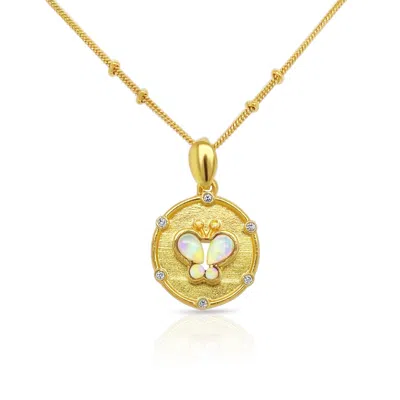 Gem Bazaar Jewellery Women's Blue Opal Birthstone Mythology Pendant