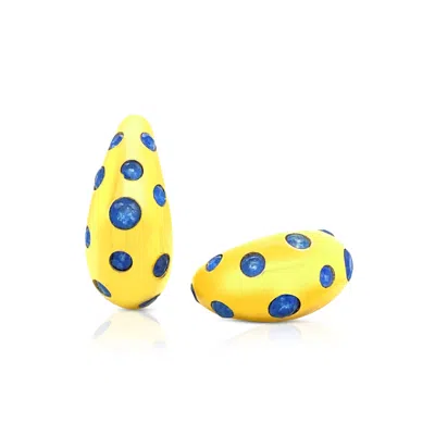 Gem Bazaar Jewellery Women's Blue Snake Hoops In Yellow