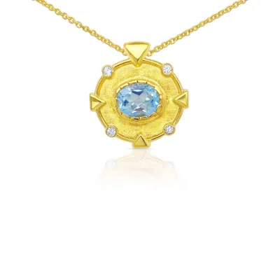 Gem Bazaar Jewellery Women's Blue Topaz Birthstone Mythology Pendant