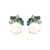 Gem Bazaar Jewellery Women's Blue / White / Gold Water Ice Earrings In Multi